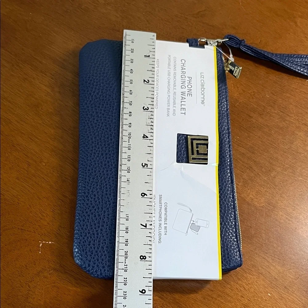 Liz Claiborne Navy Phone Charging Wallet